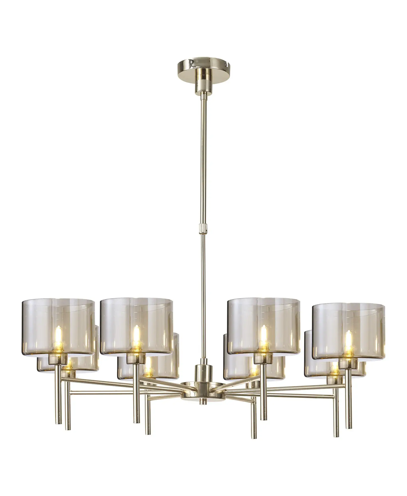 Eilana 8 Light French Gold Semi-Flush Ceiling Light