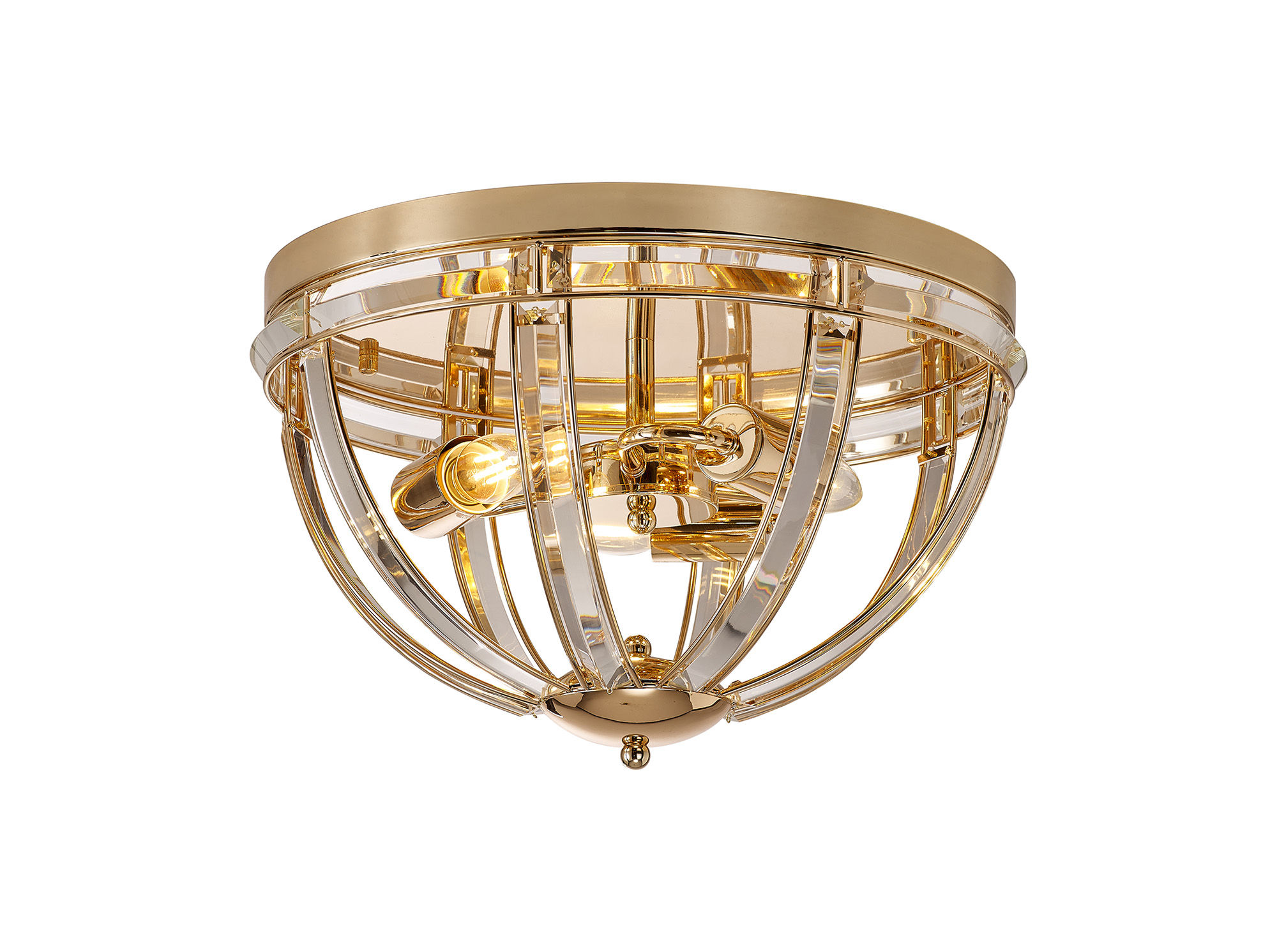Gianna 3 Light French Gold Flush Ceiling Light