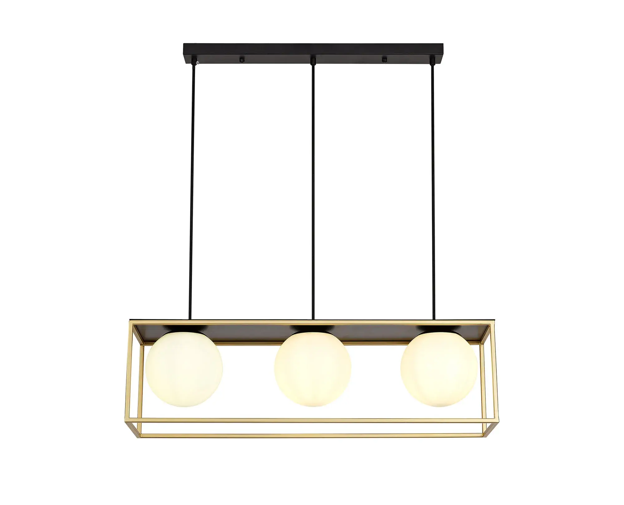 Theodore 3 Light Matt Black Bar Pendant