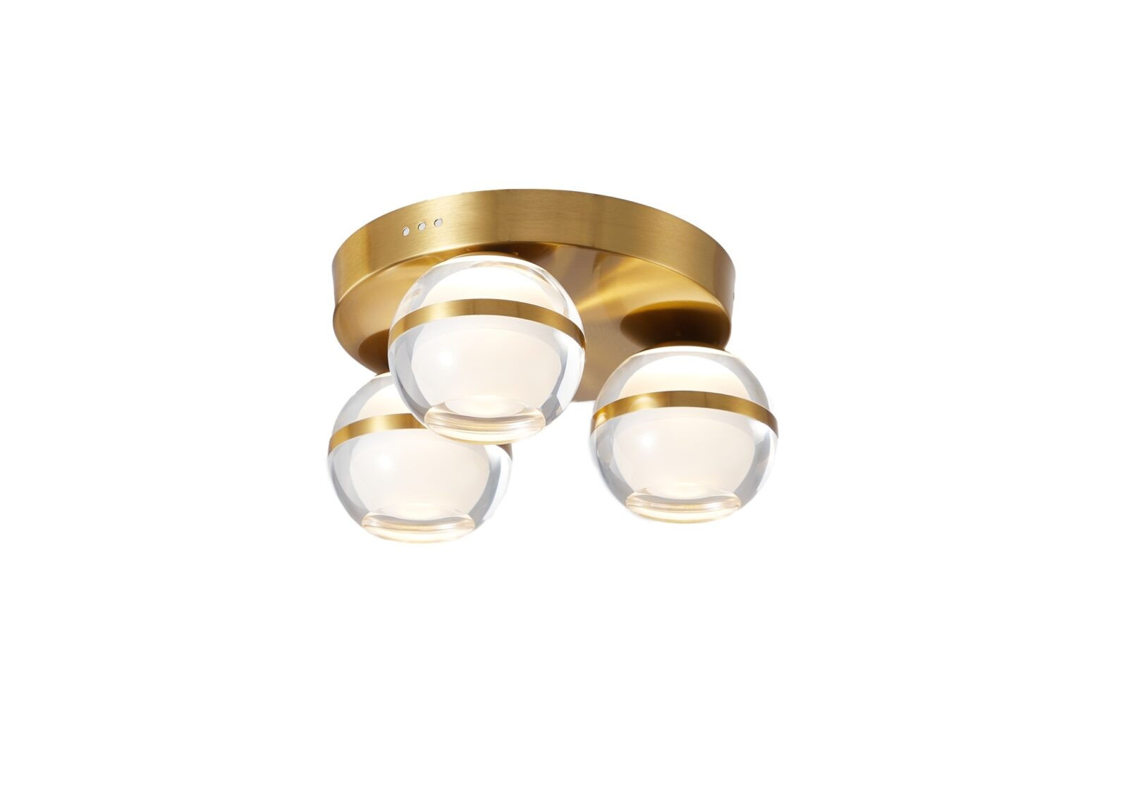 Orbit 3 Light Antique Gold Semi-Flush Ceiling Light