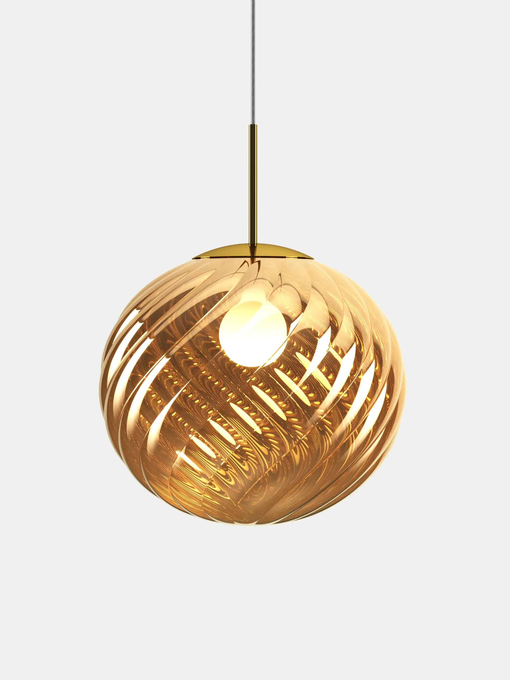 Tom Dixon Polished Gold Whirl Large Pendant Light