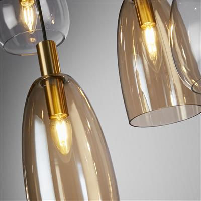 Thumbnail: Dine 8 Light Matt Black Oval Linear Bar Pendant