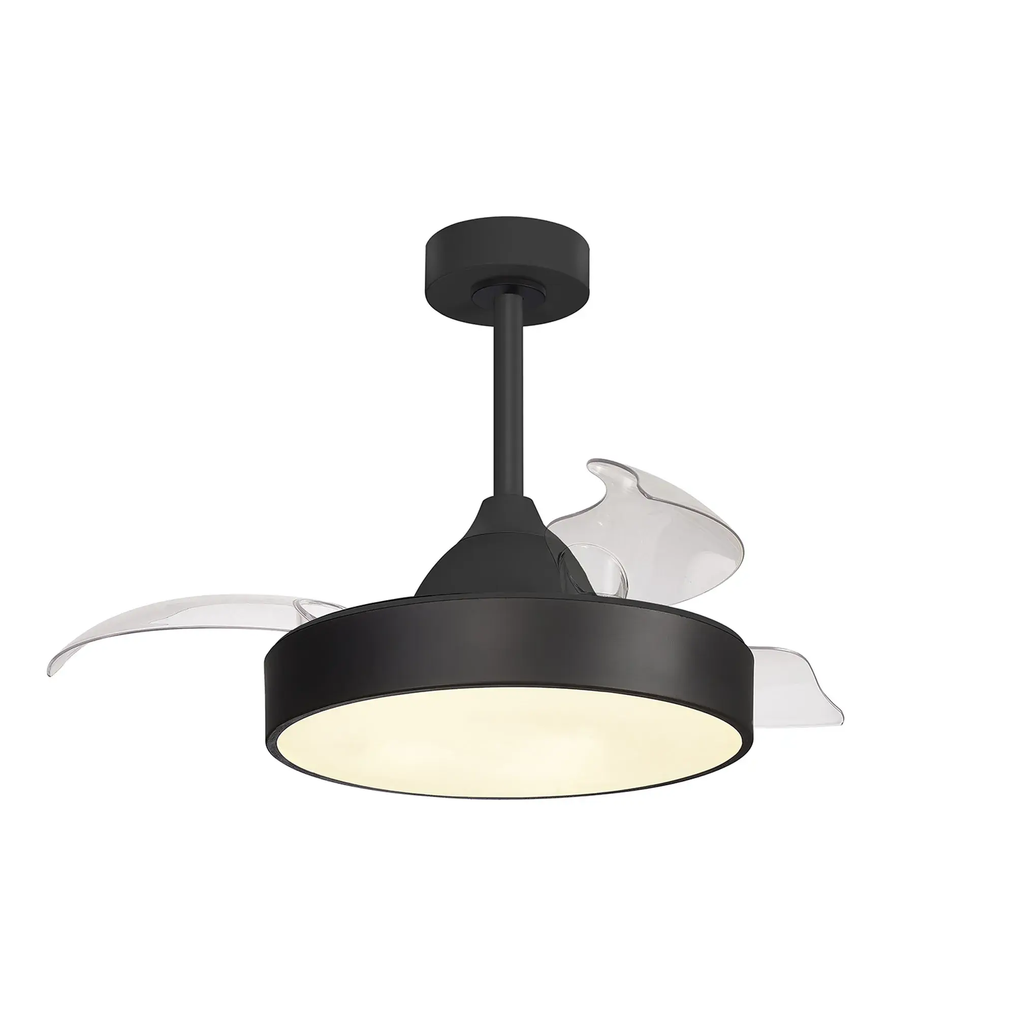Ocean Mini Black LED Smart Ceiling Fan and Light