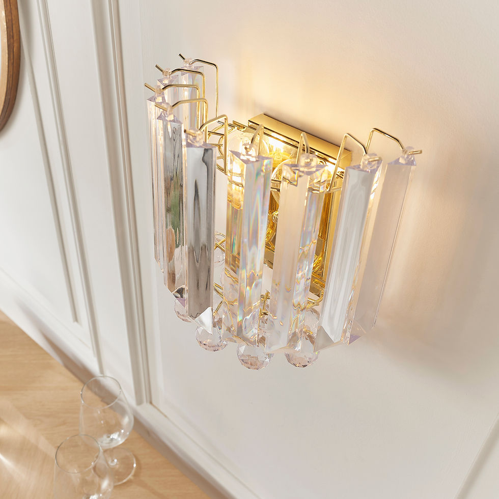 Thumbnail: Freya 2 Light Brass Plate Wall Light