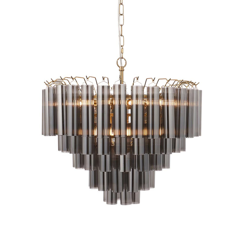 Paris 12 Light Satin Brass Pendant