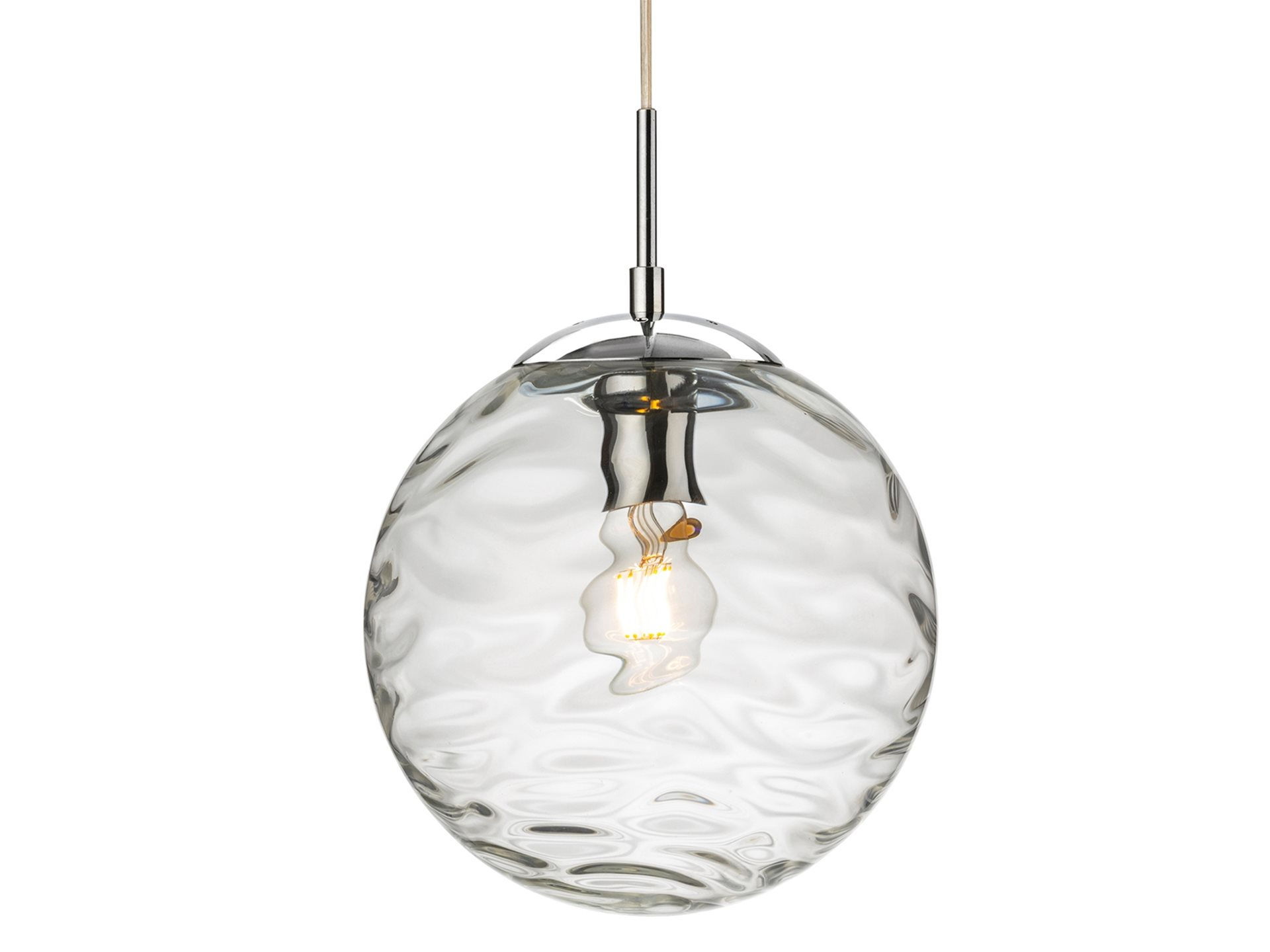 FirstLight Mercury 1 Light Polished Chrome & Clear Glass Single Pendant Light