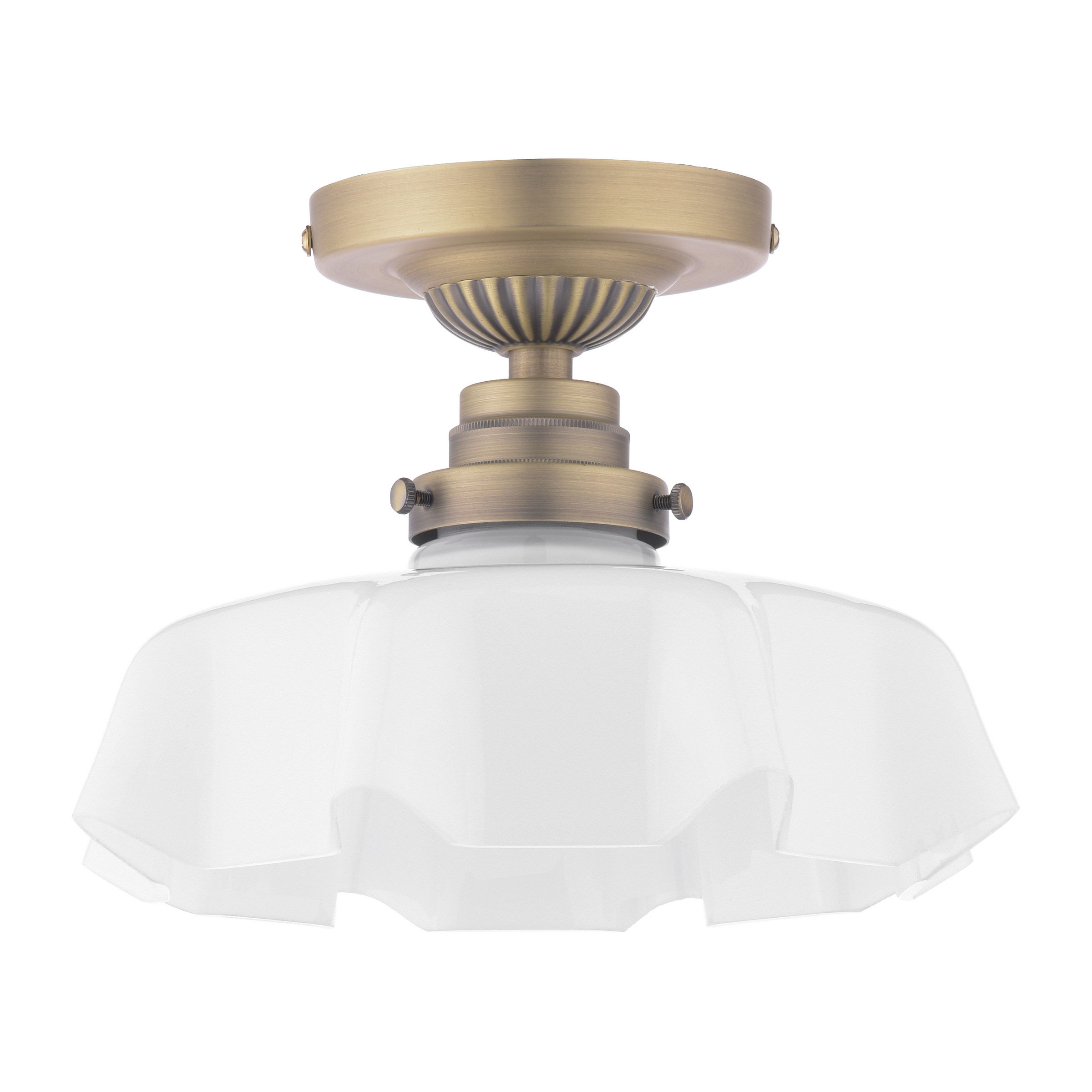 Laura Ashley Banham 1 Light Antique Brass Sem-Flush Ceiling Light