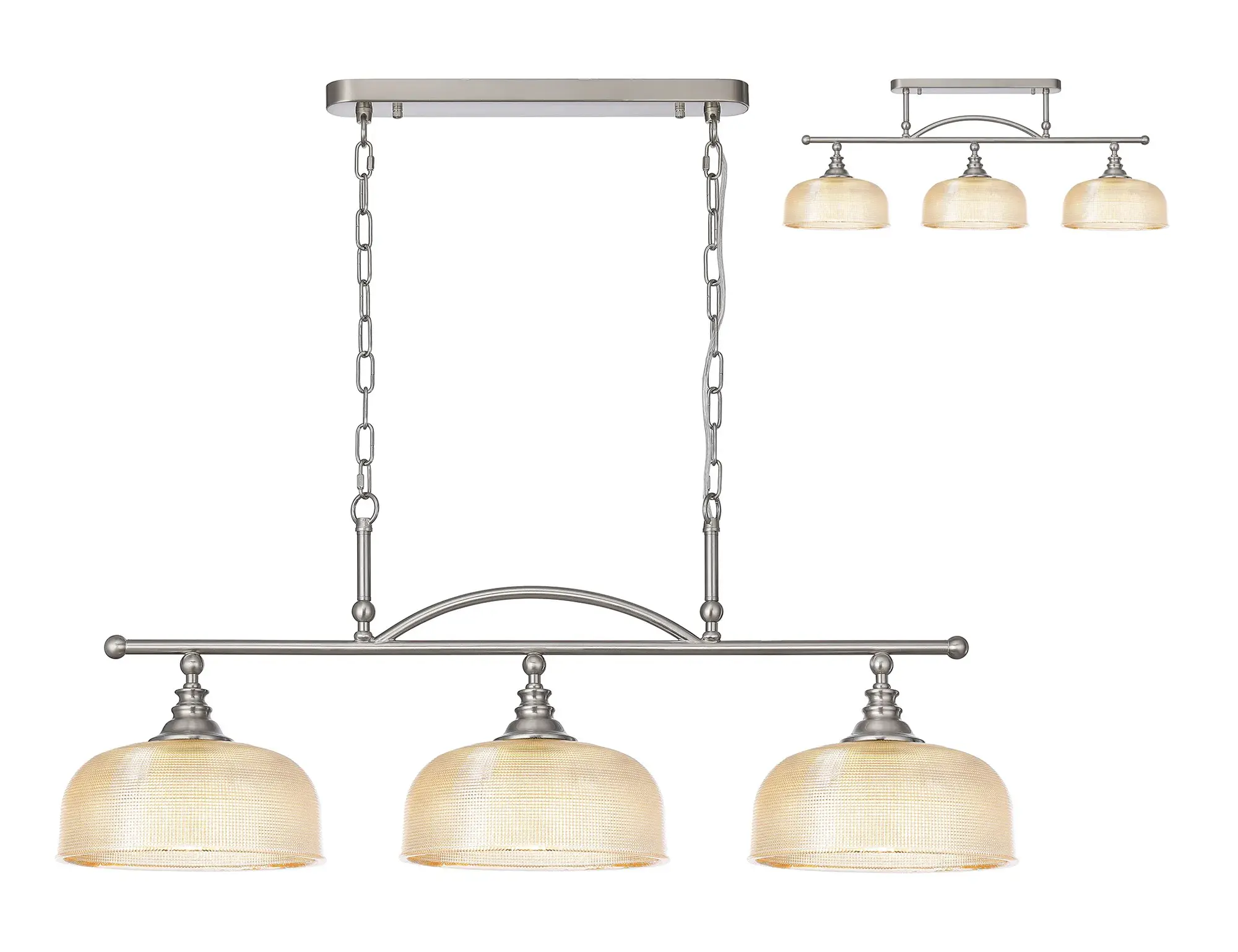 Shelby 3 Light Satin Nickel Bar Pendant