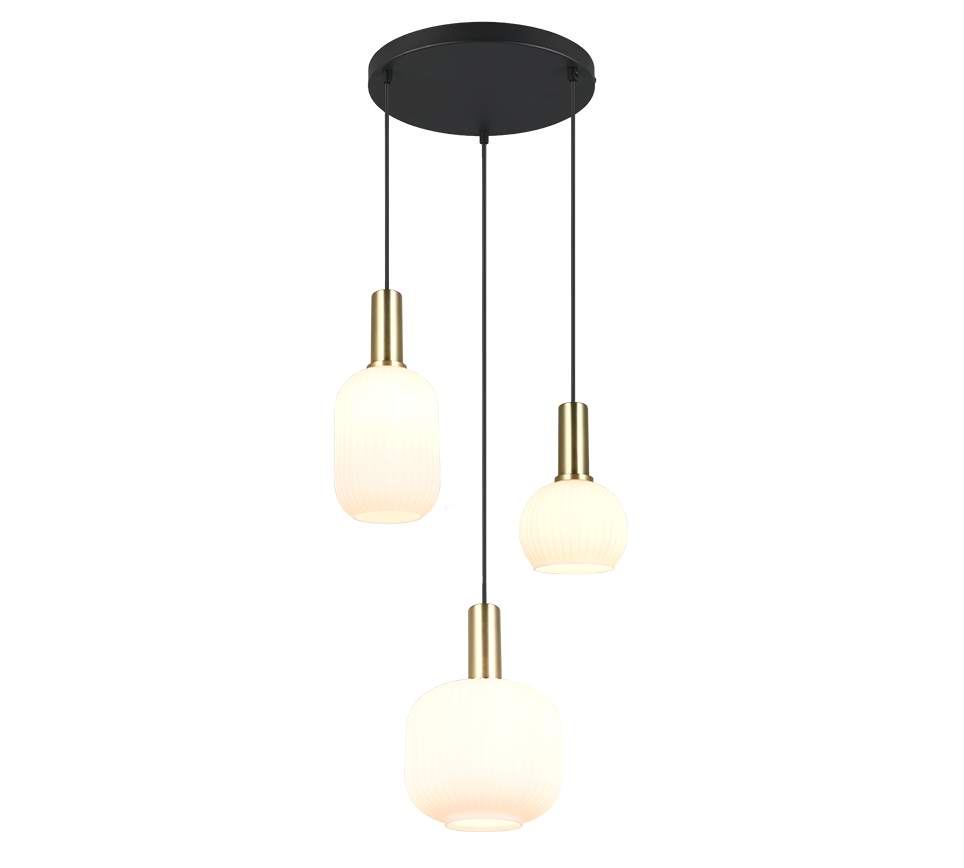 Thumbnail: Diana 3 Light Matt Brass Effect Cluster Pendant Light
