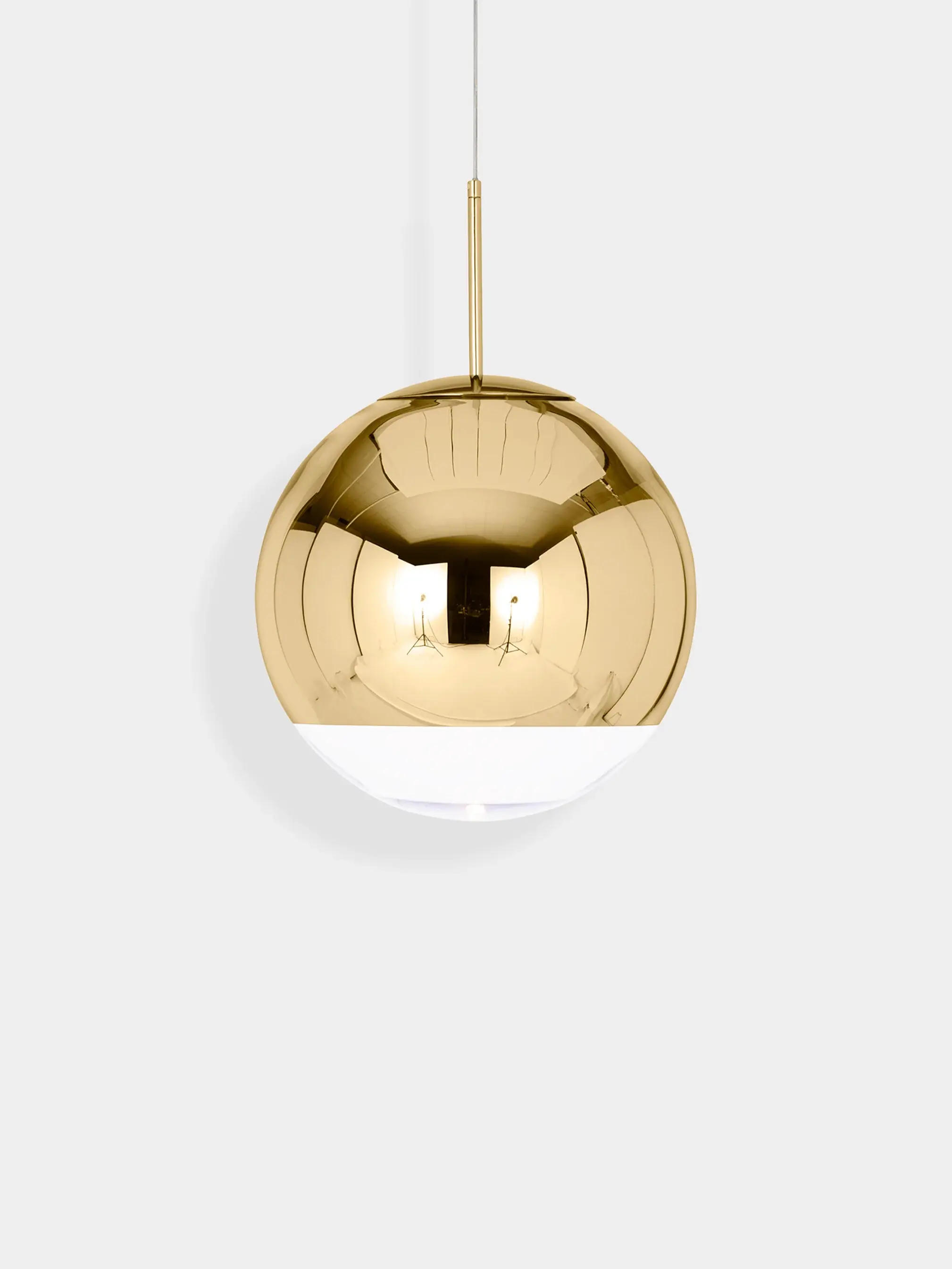 Tom Dixon Large Gold Mirror Ball Pendant Light