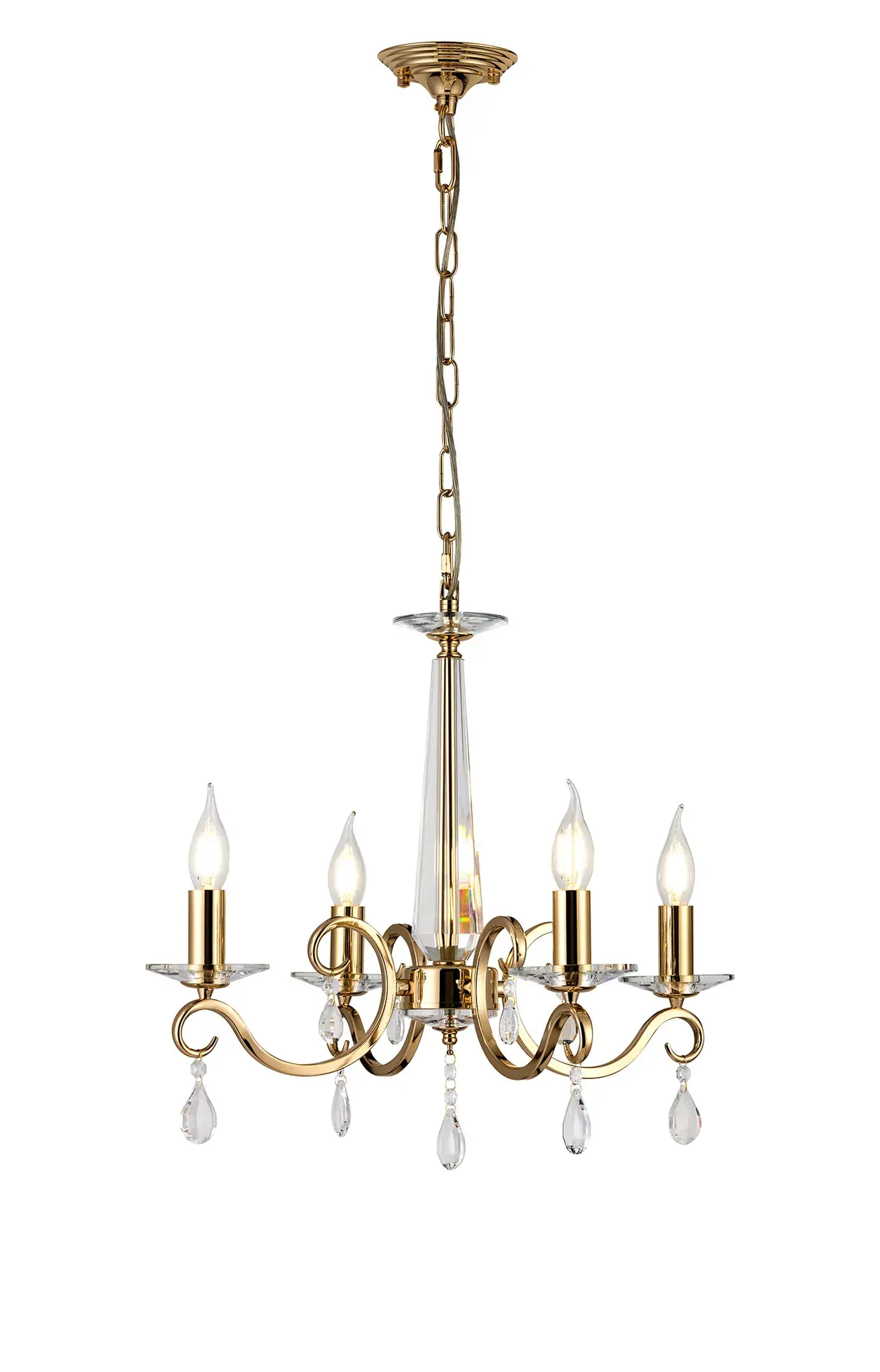 Grace 4 Light French Gold Multi-Arm Pendant Light