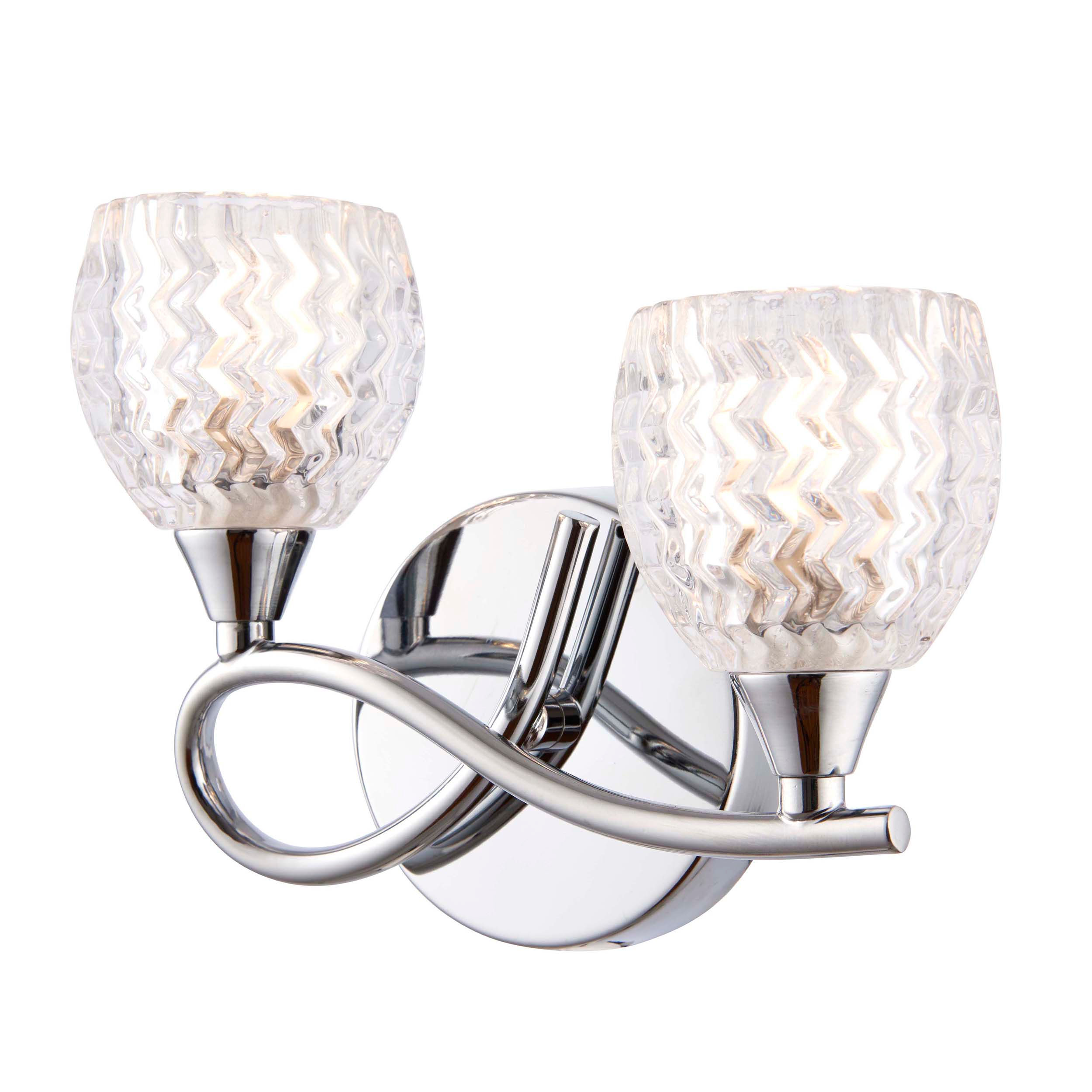 Emrys 2 Light Polished Chrome Wall Light