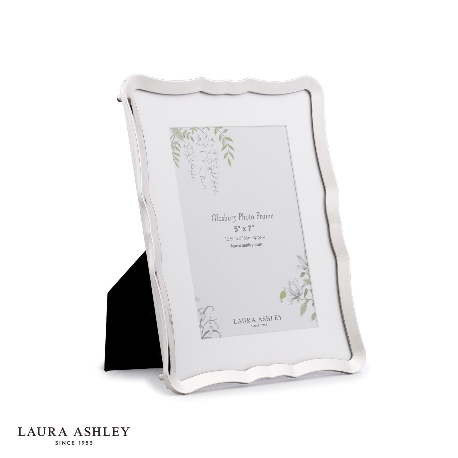 Laura Ashley Glasbury 5" x 7" Polished Nickel Photo Frame