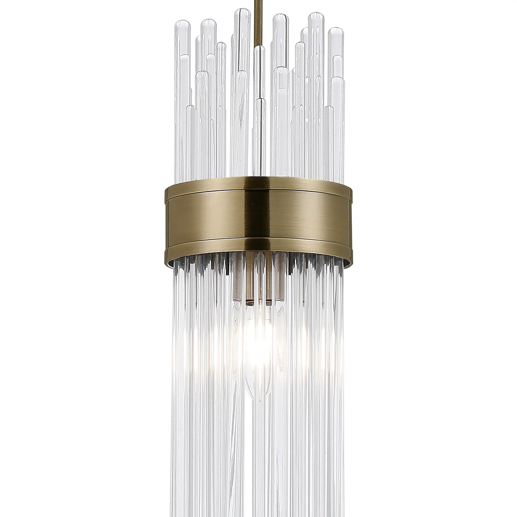 Caillat 1 Light Antique Brass Effect IP44 Rated Single Pendant Light