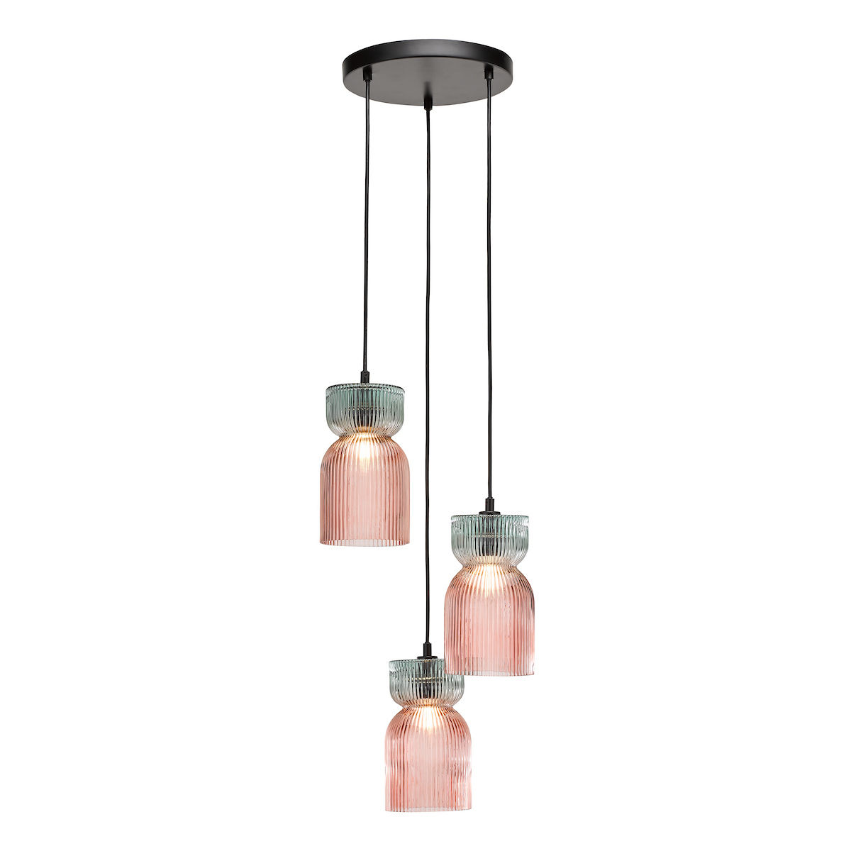 Renzo 3 Light Matt Black Cluster Pendant