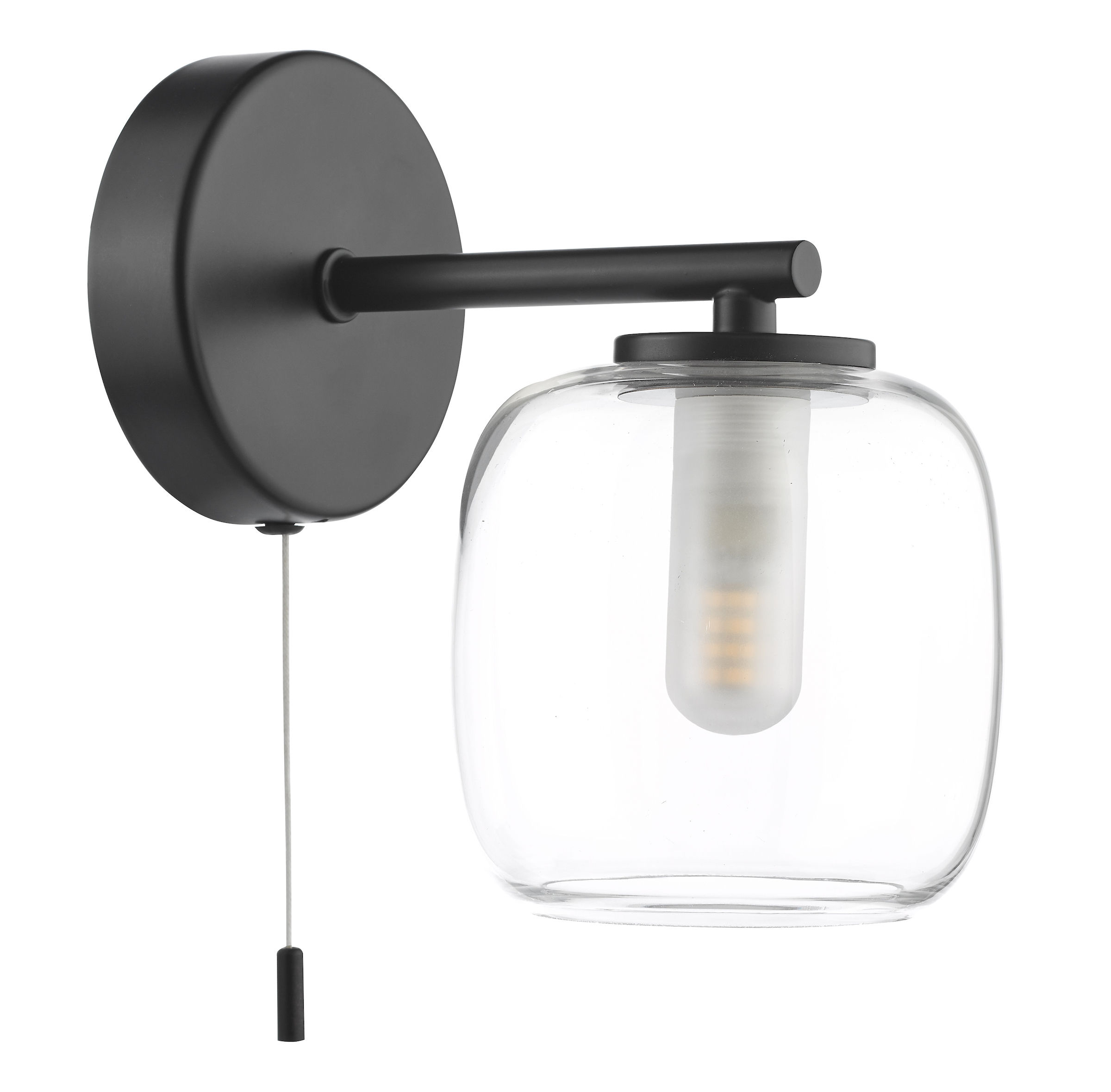 Edna 1 Light Satin Black Wall Light