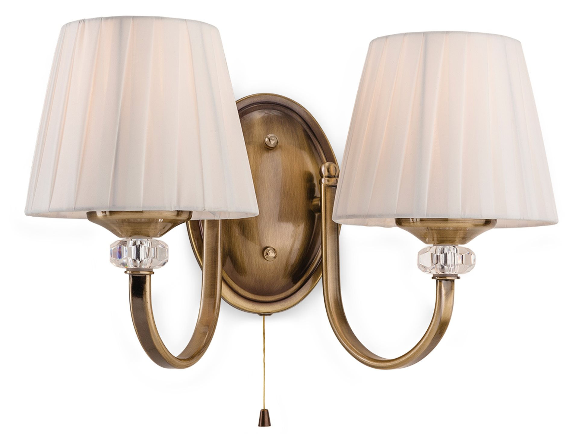 FirstLight Langham 2 Light Antique Brass Wall Light C/W Shades