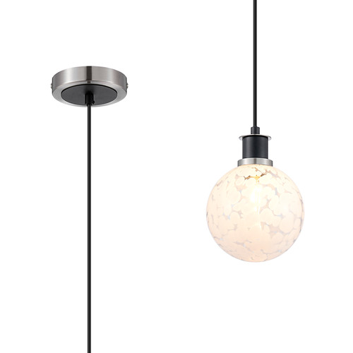 Cairo 1 Light Satin Nickel / Black IP44 Rated Single Pendant | The ...