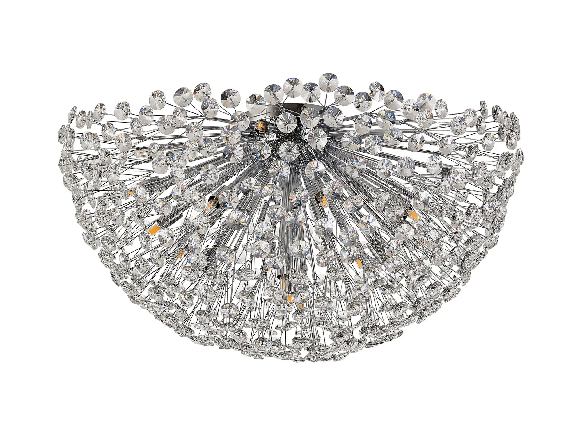 Zara 21 Light Polished Chrome Semi-Flush Ceiling Light