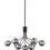 Thumbnail: John 9 Light Satin Black Fixed Multi-Arm Pendant Light