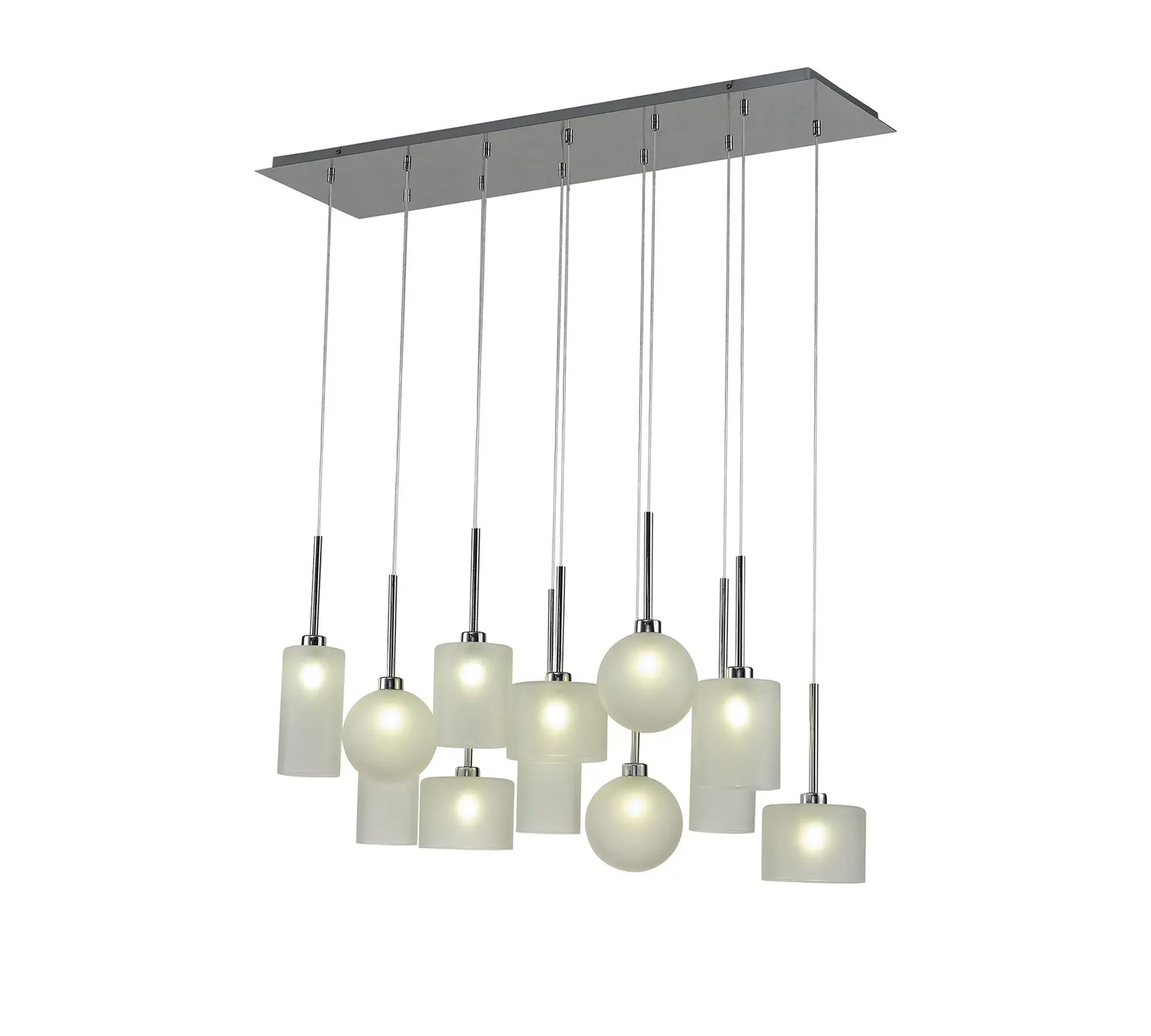 Eliana 12 Light Polished Chrome Linear Bar Pendant