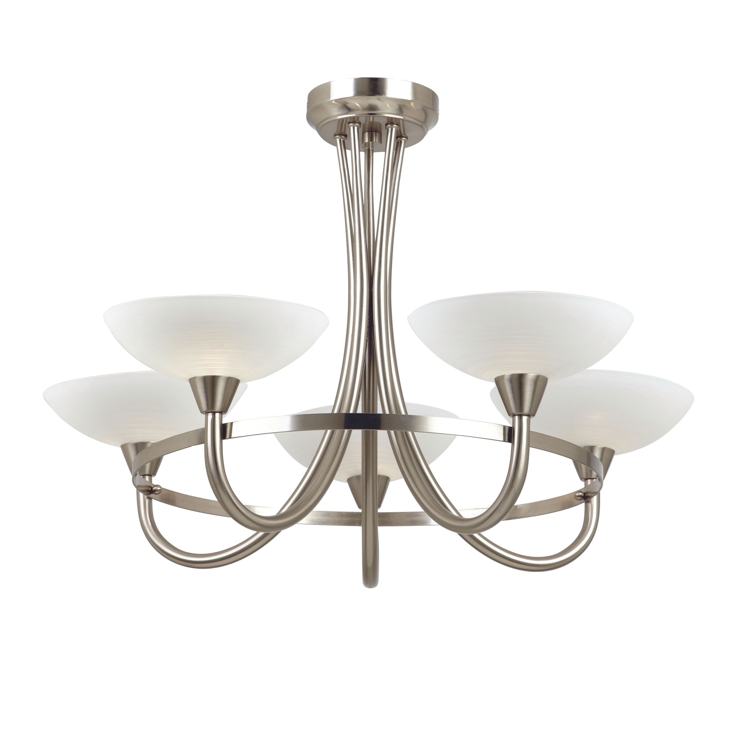 Lacey 5 Light Satin Chrome Semi-Flush Ceiling Light