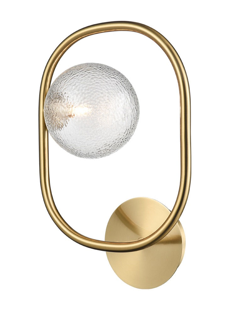 Noah 1 Light Aged Beass Wall Light