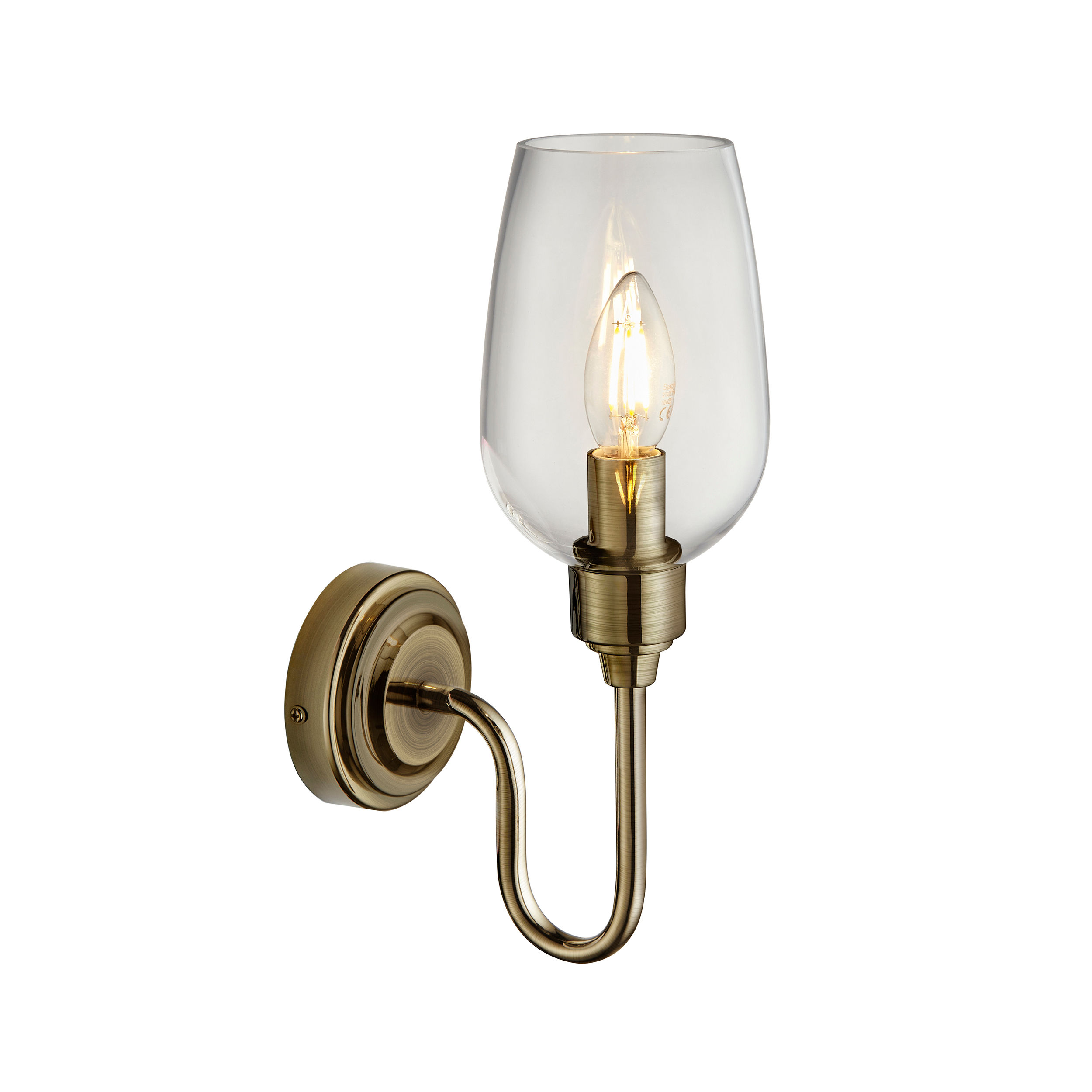 Ayana 1 Light Antique Brass Wall Light