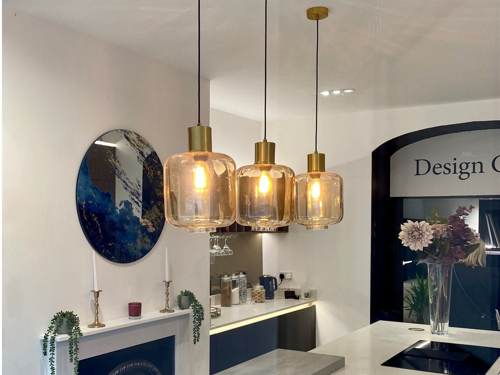 FirstLight Etom 1 Light Brushed Brass Single Pendant Light