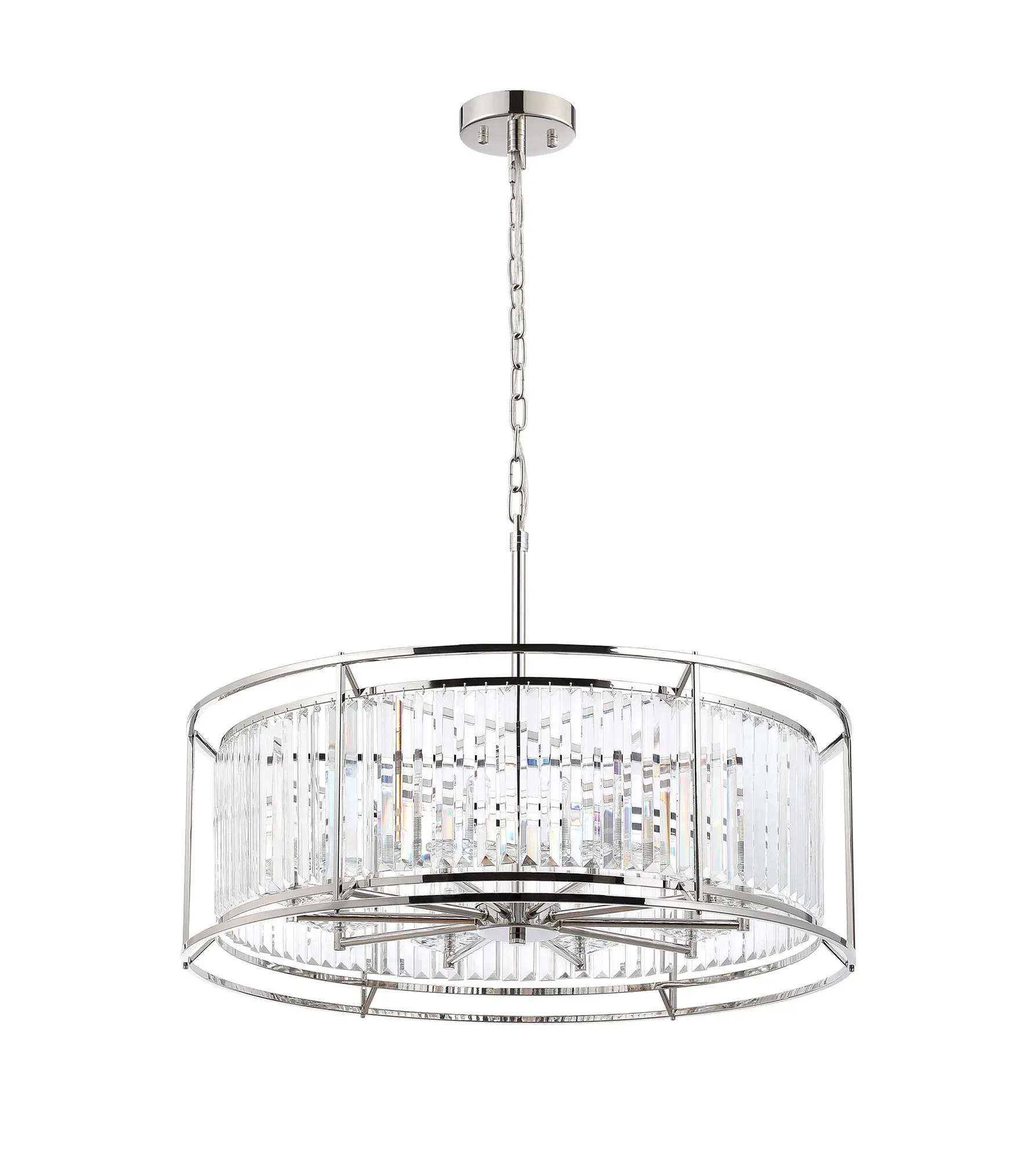 Monica 10 Light Polished Nickel Dual Mounted Pendant Light