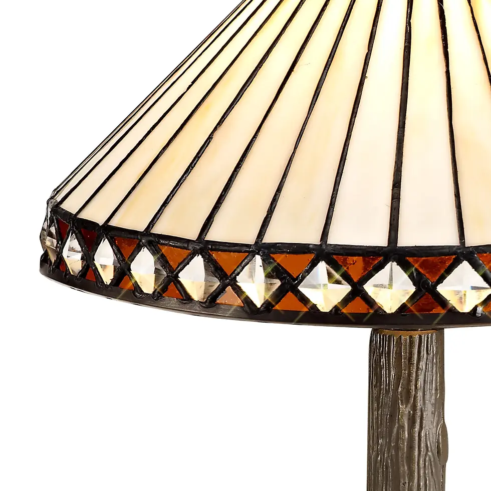 Thumbnail: Chiffon 1 Light Aged Antique Brass Tree Tiffnay Table Lamp
