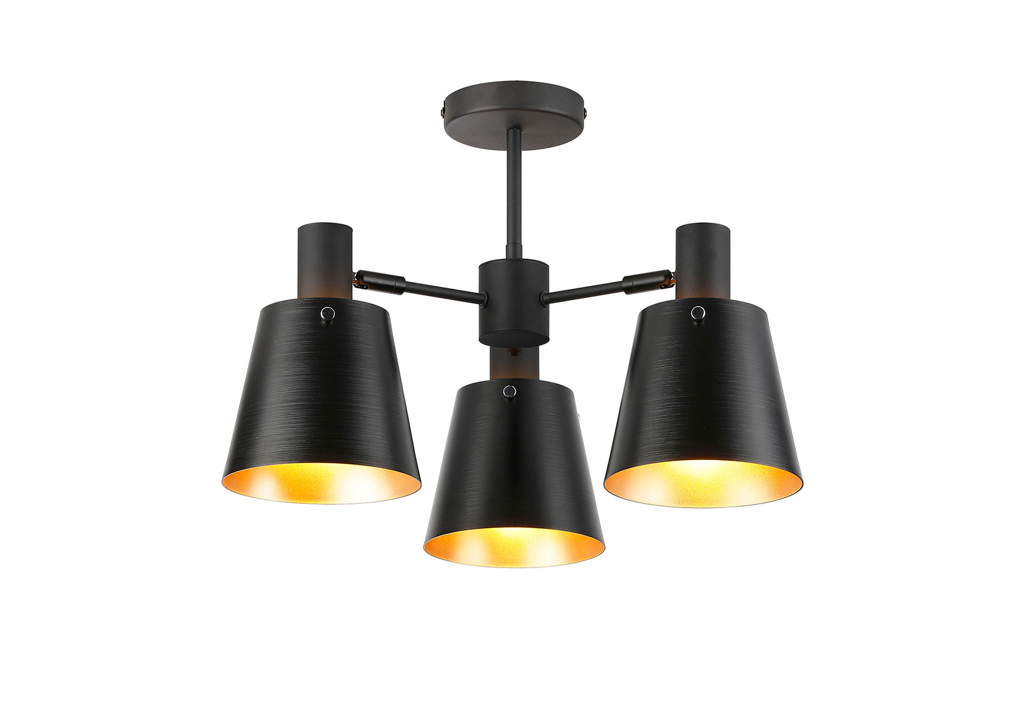 Elora 3 Light Sand Black Semi-Flush Ceiling Light