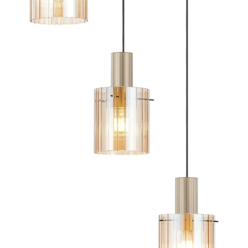 Thumbnail: Bradley 5 Light Light Gold Spiral Pendant Light