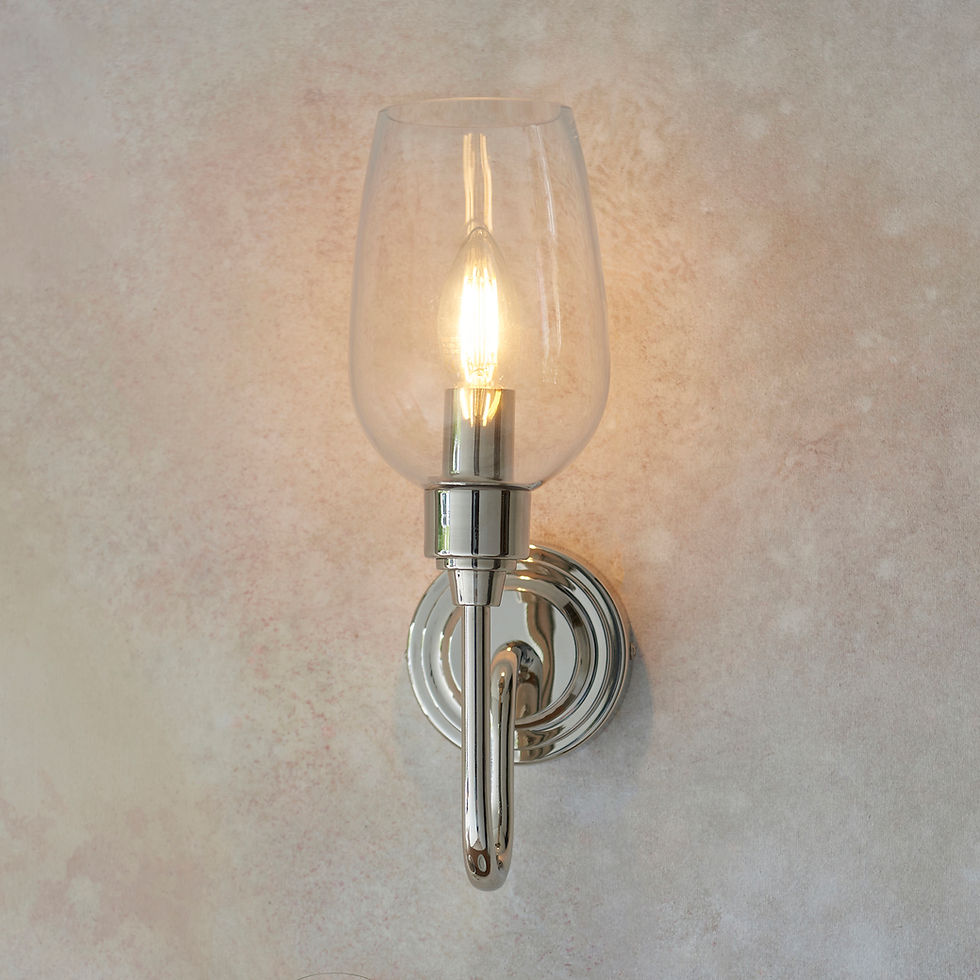Thumbnail: Ayana 1 Light Bright Nickel Single Wall Light