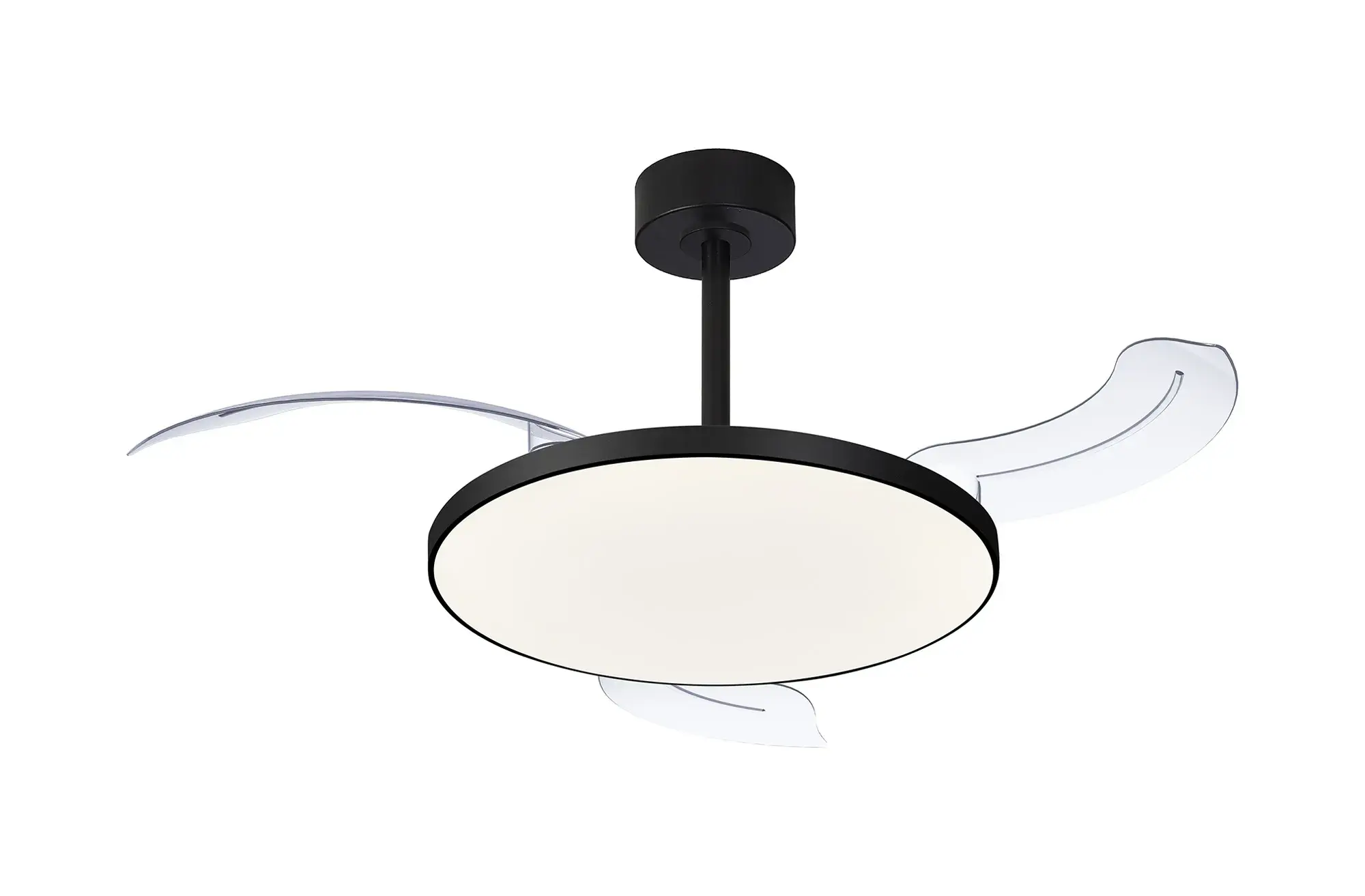 Clipso 40cm Matt Black LED Ceiling and Fan Light