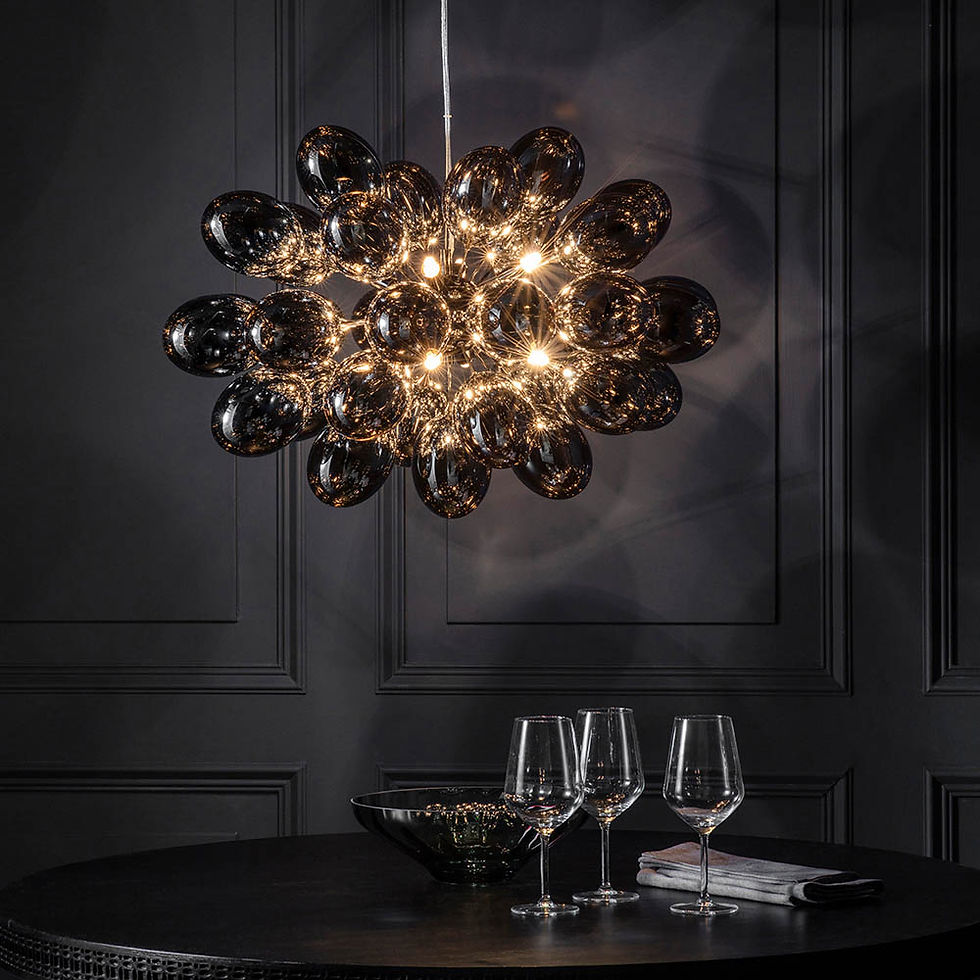 Thumbnail: Leland 8 Light Black Chrome Cluster Pendant