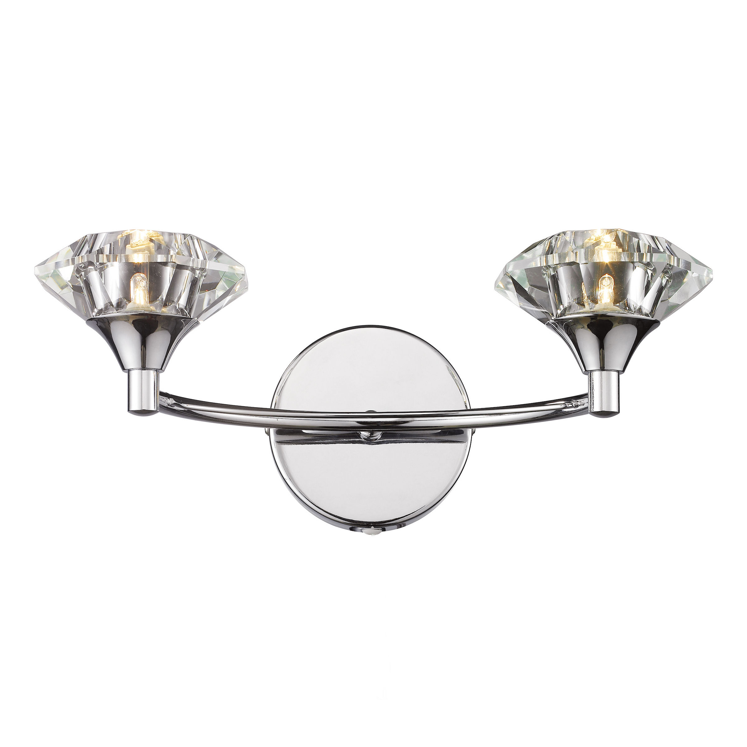 King 2 Light Polished Chrome Wall Light