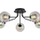 Thumbnail: John 5 Light Satin Black Semi-Flush Ceiling Light