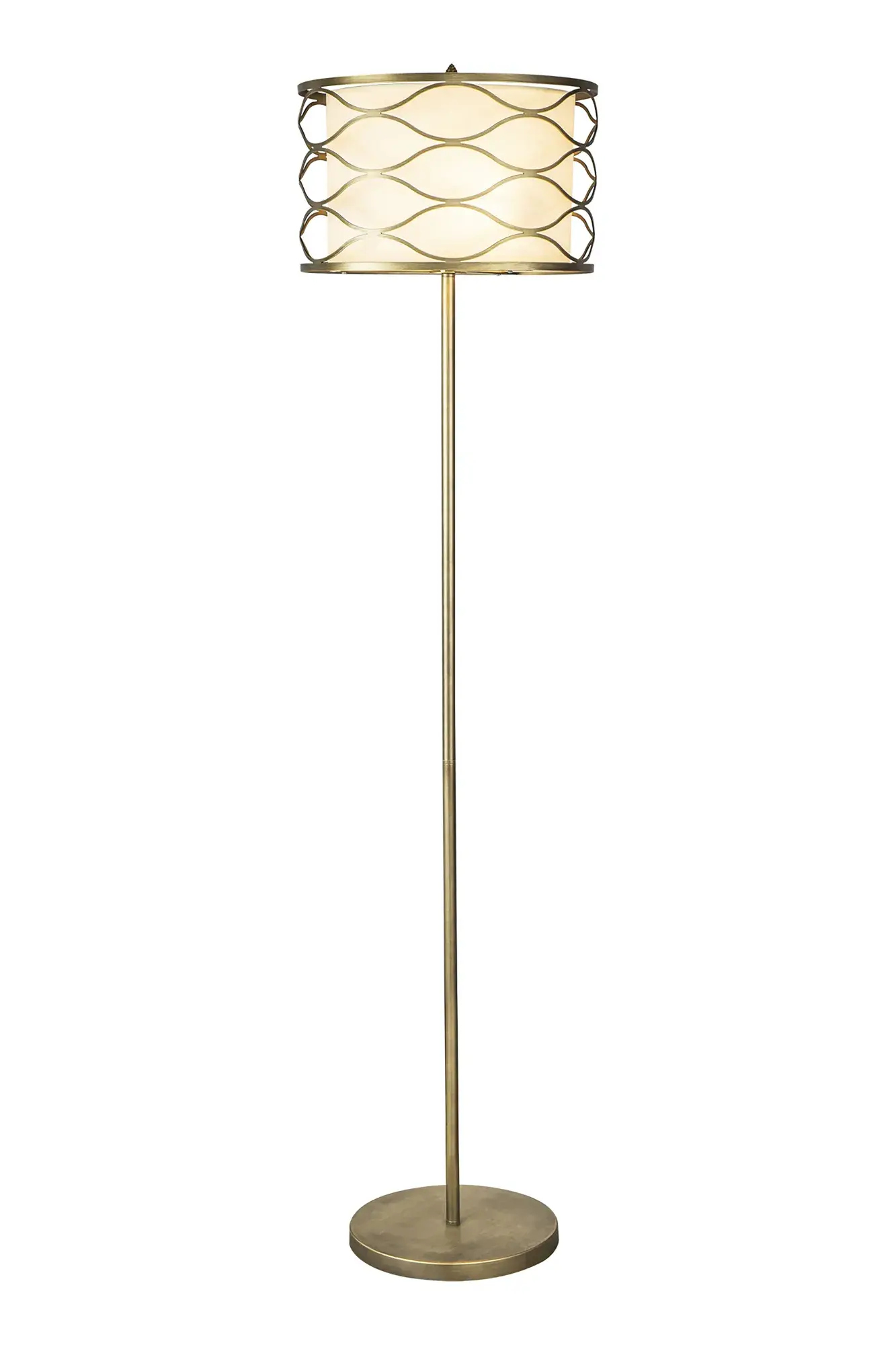 Sebastian 3 Light Aged Gold Effect Floor Lamp