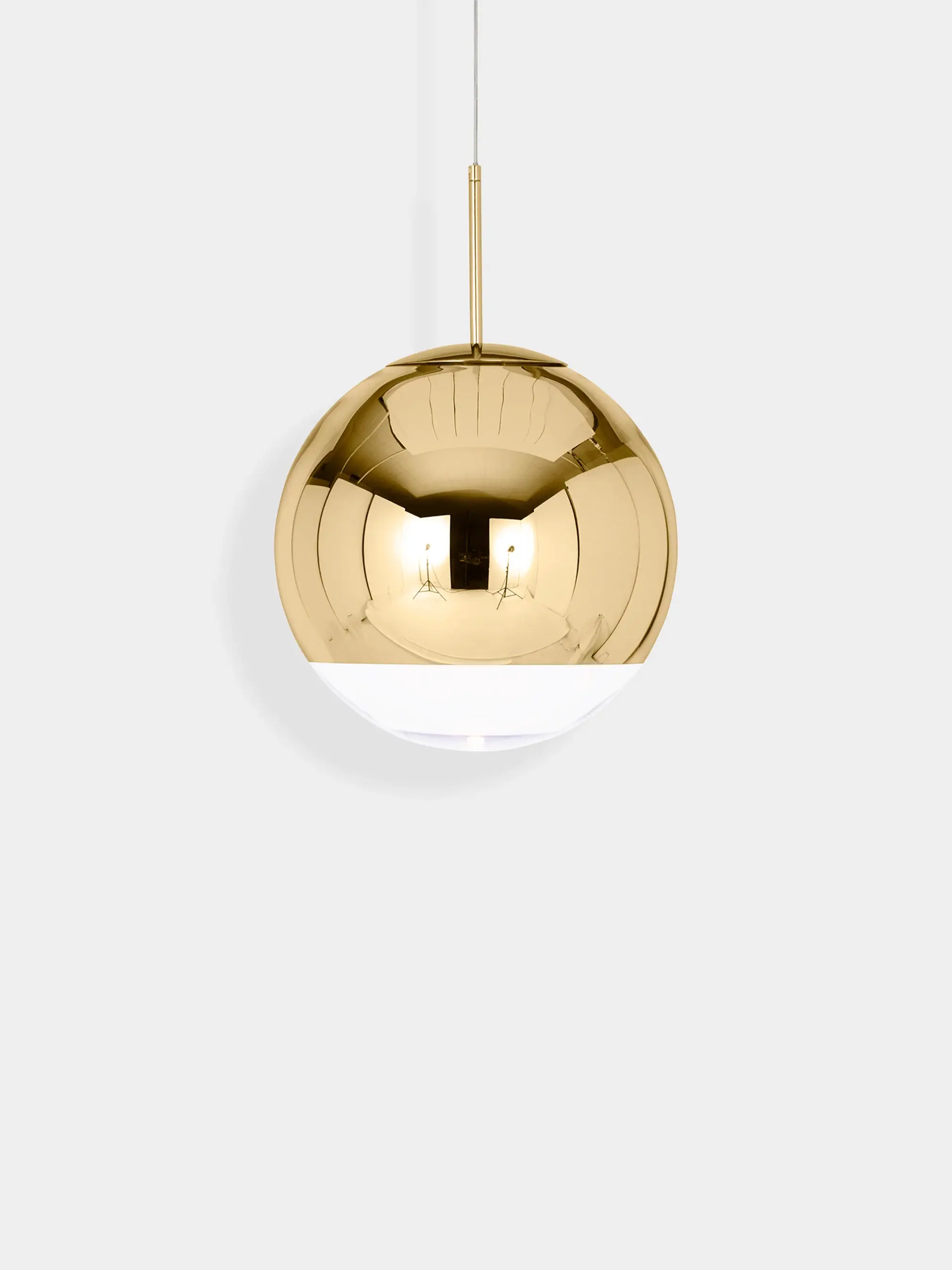 Tom Dixon Gold Medium Mirror Ball Pendant Light
