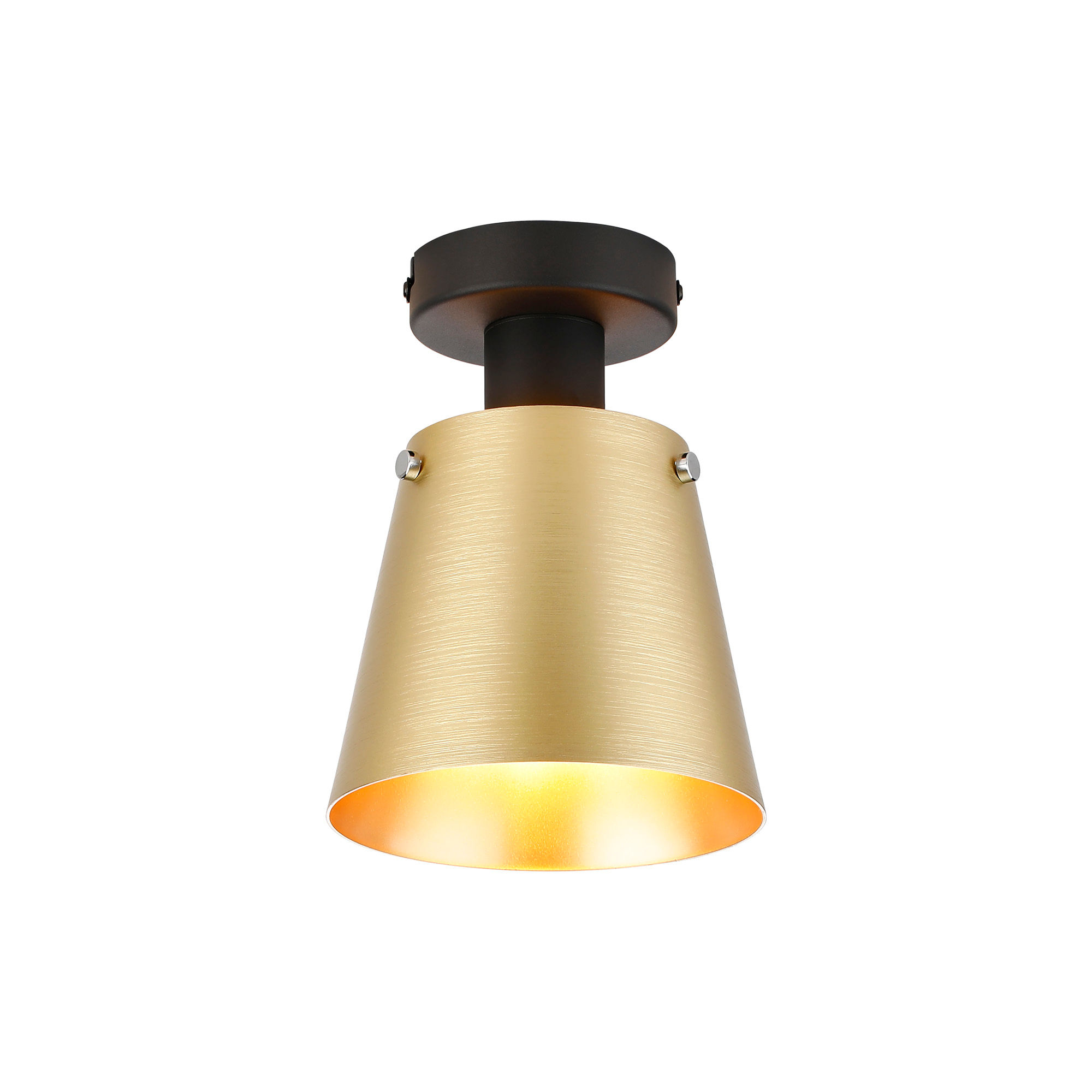 Elora 1 Light Sand Black Semi-Flush Ceiling Light