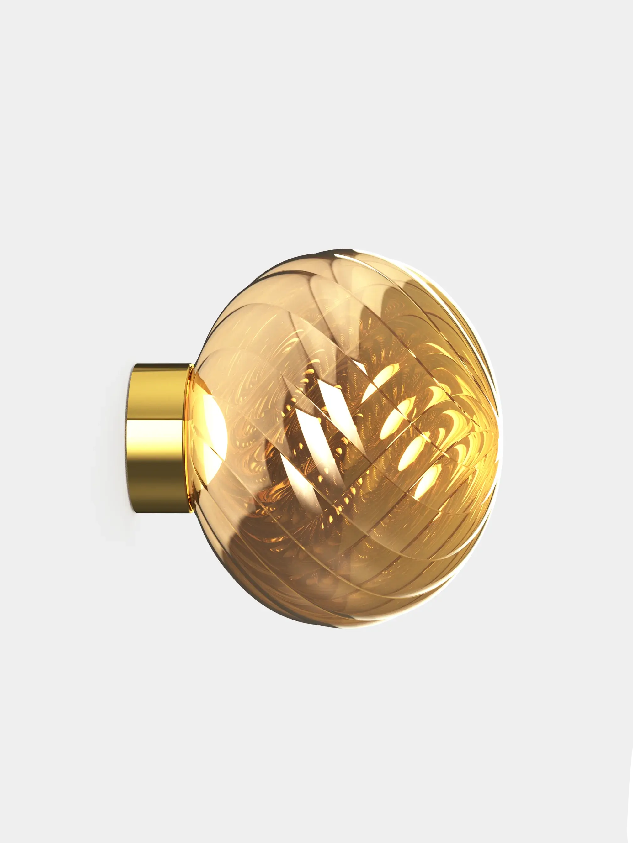 Tom Dixon 1 Light Polished Gold Whirl Surface Wall Light