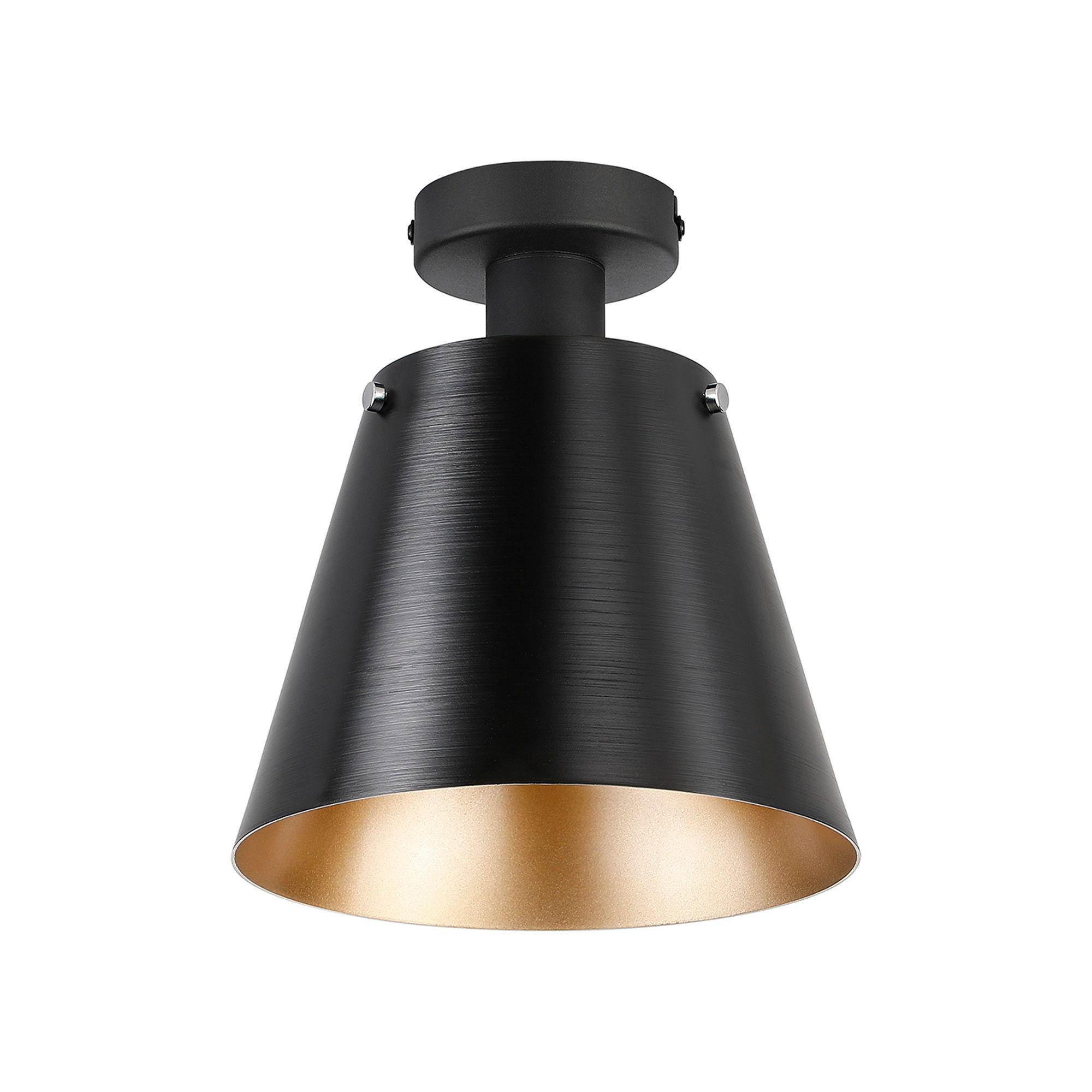 Elora 1 Light Sand Black Large Semi-Flush Ceiling Light