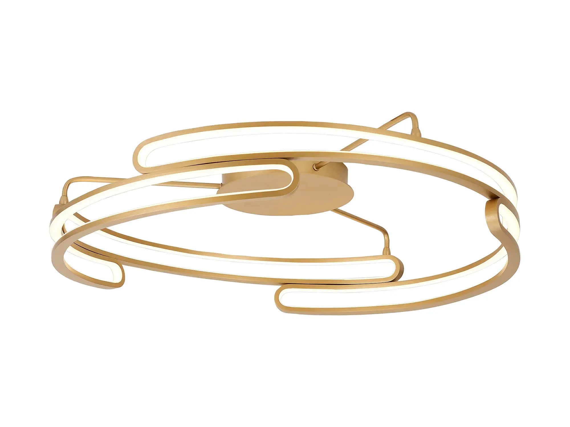 Serana Brushed Gold Large Flush Ceiling Light