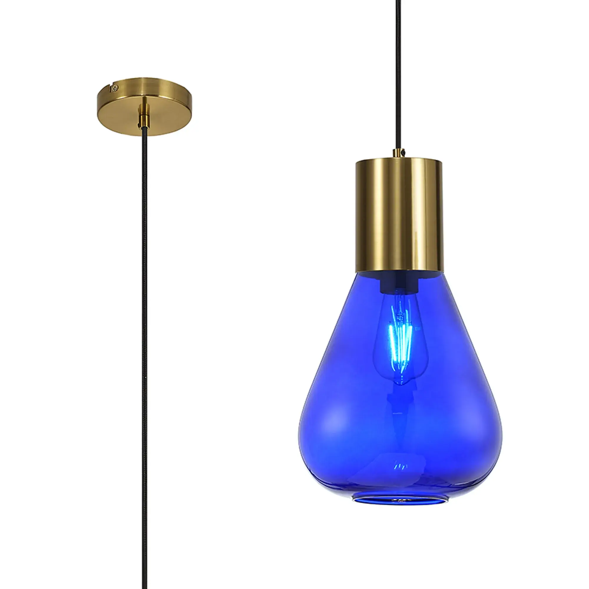 Aurelia 1 Light Aged Brass Single Pendant Light