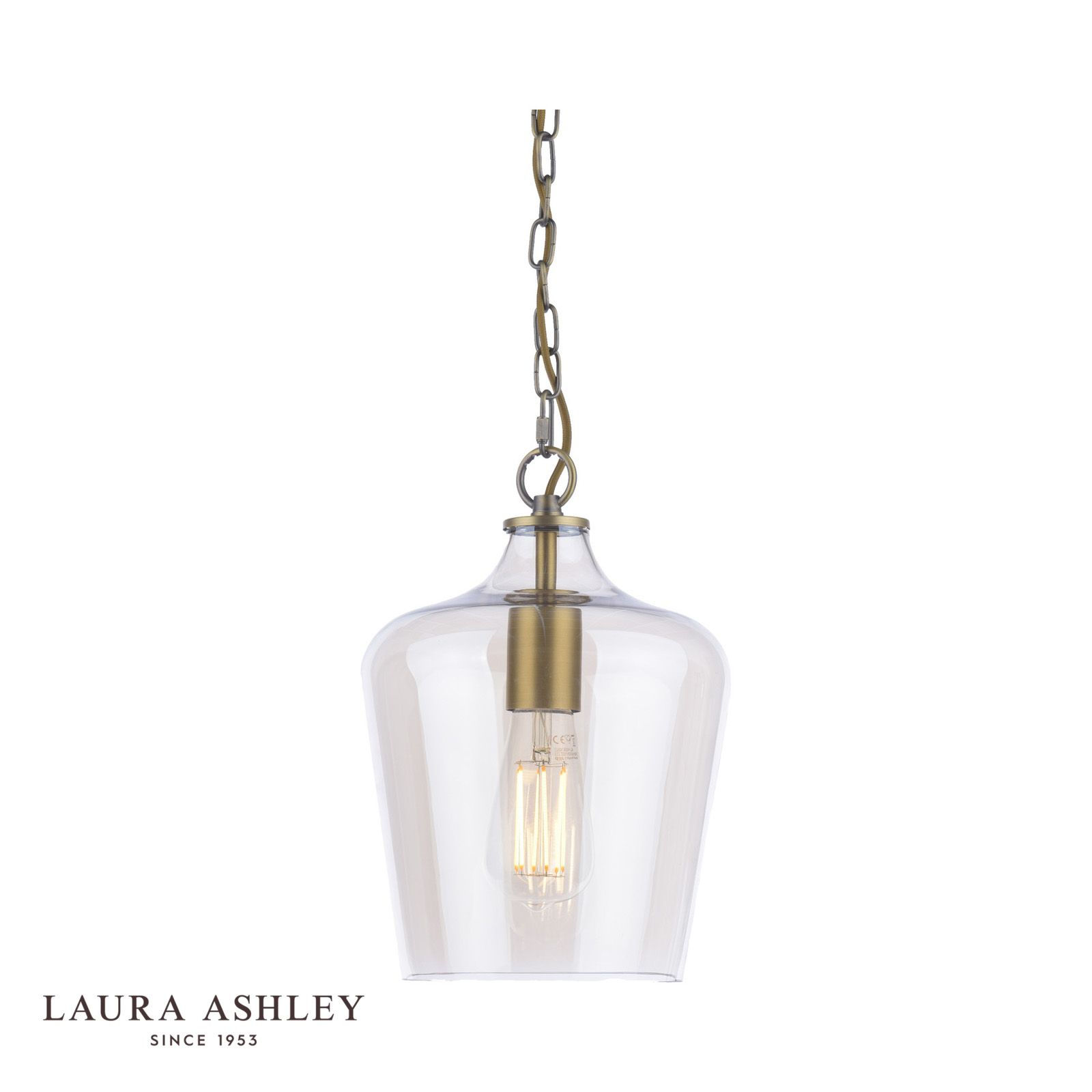 Laura Ashley Ockley 1 Light Antique Brass Pendant