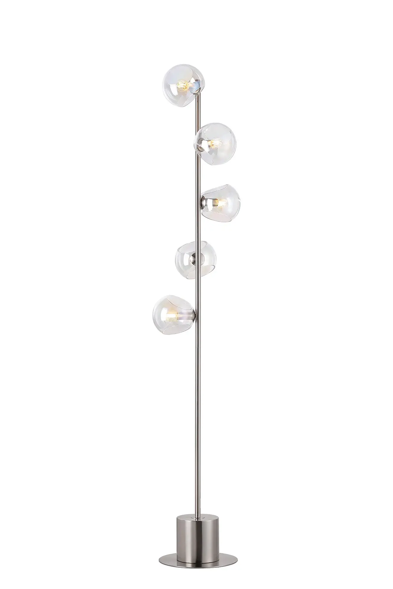 Sahil 5 Light Satin Nickel Floor Light