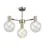 Thumbnail: Anton 3 Light Satin Nickel & Iridescent Glass Semi-Flush Ceiling Light