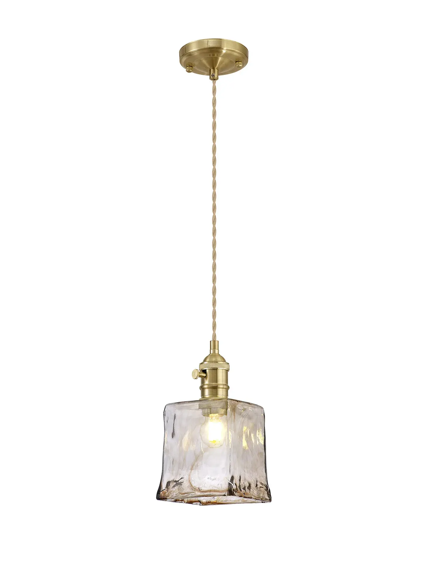 Nyla 1 Light Brass Pendant