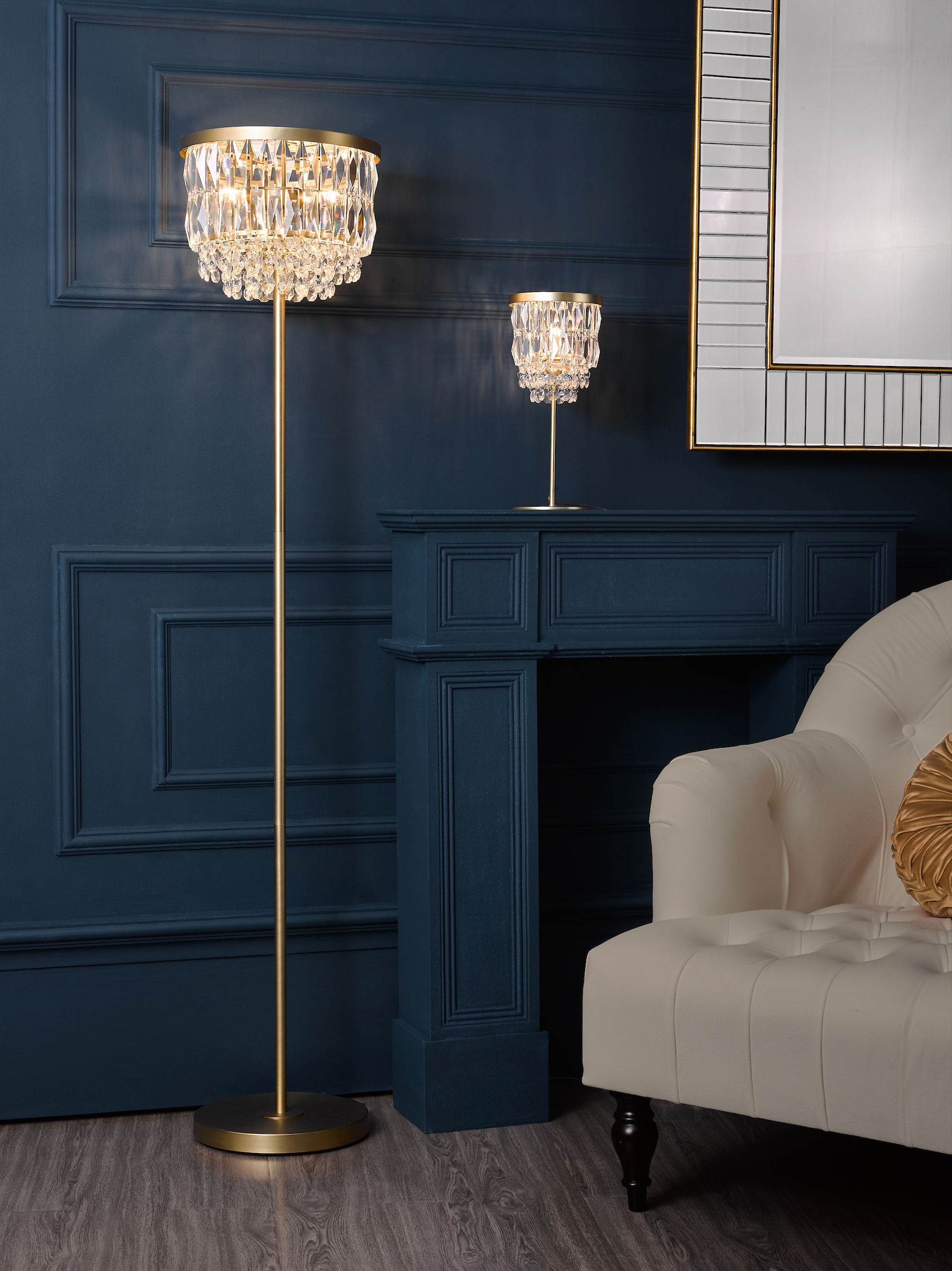 Laura Ashley Rhosill Matt Antique Brass 3 Light Floor Lamp